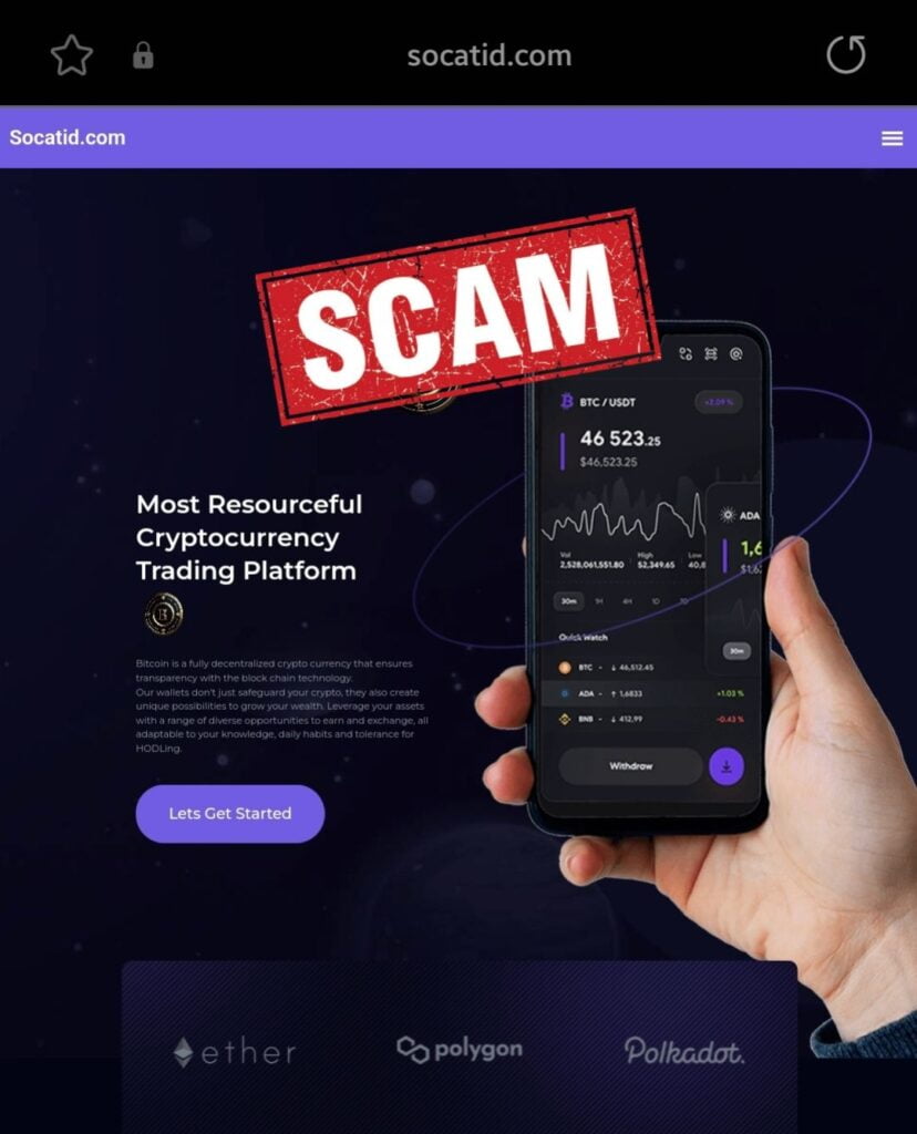 Is Socatid a Scam or Legit? Find out! - Blog - Recover My Crypto